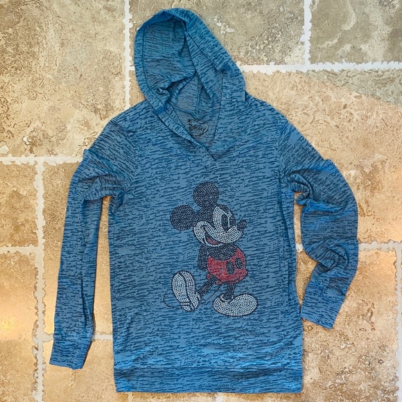 Micky Mickey Mouse Blue Hoodie - Disney Women Medium - Picture 1 of 5